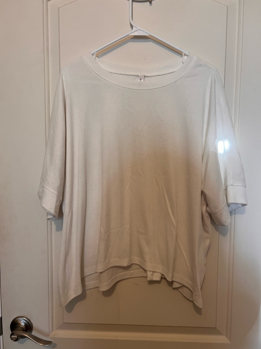 Relaxed Cream Short-Sleeve Boxy Tee